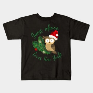 Rockefeller the Owl Guess Whooo Loves New York Christmas Kids T-Shirt